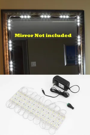 Makeup Mirror White LED Light for Vanity Video Conference Streaming Include UL Power Supply