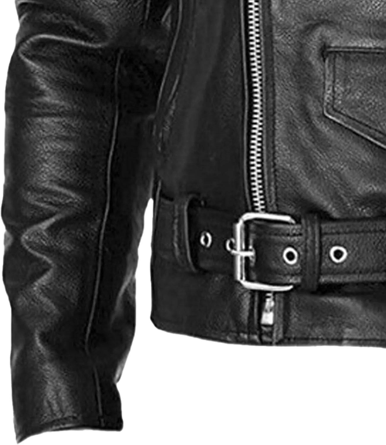 Male Motorcycle Racer Jackets Lapel Asymmetric Zip-Up Coats Casual Belted Motor Jacket All-Weather Riding