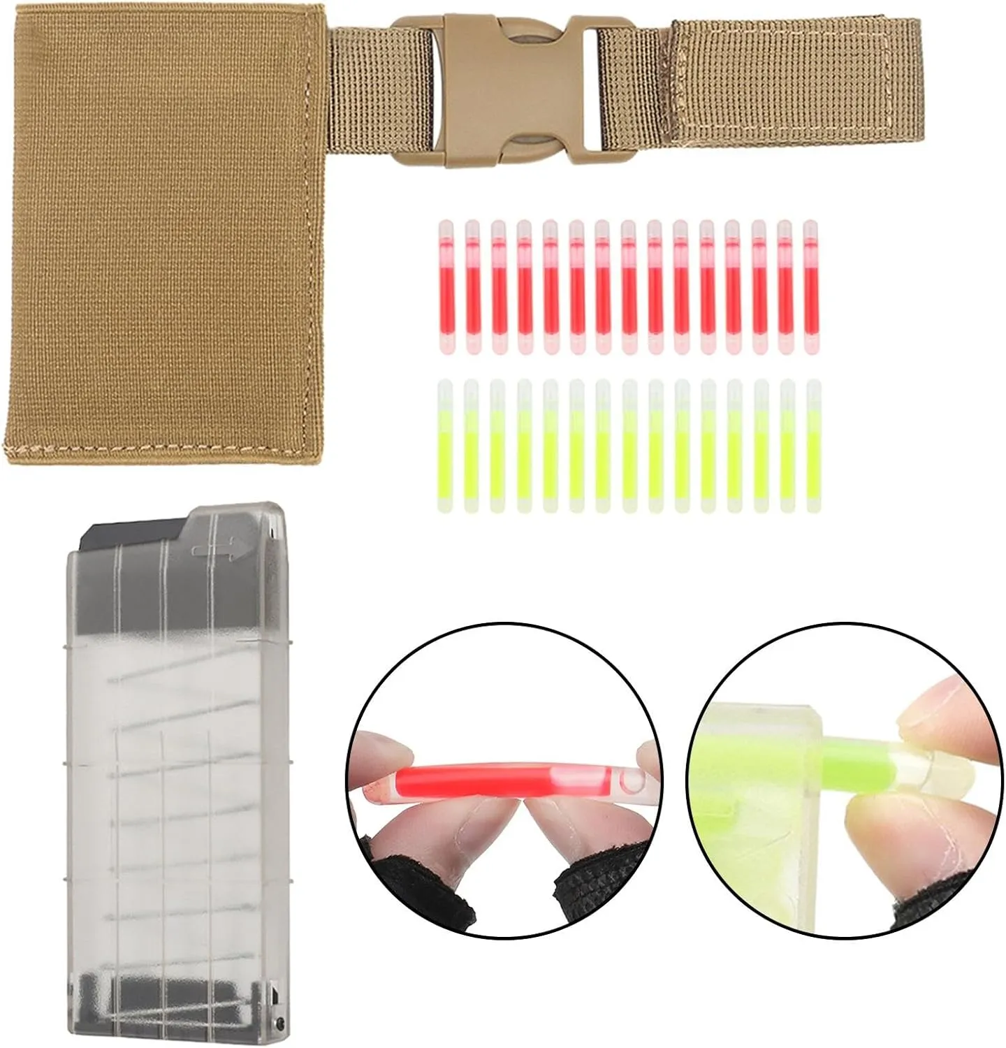 Marking Light,Glow Sticks,Pouch Hanger Emergency,Portable Label,Easy to Use Marker,with Fixed Sleeve,Dispenser