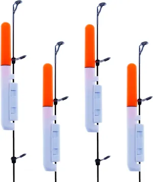 MEEYO Fishing Glow Sticks LED Night Fishing Strike Alert Glow Stick Bite Alarm, Battery Included 4 Pack