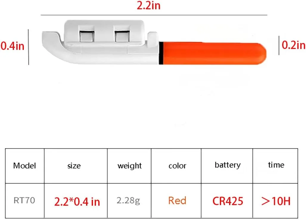 MEEYO LED Fishing Glow Sticks with Rechargeable CR425 Battery and Battery Charger, Night Fishing Bite Indicator Waterproof Strike Alert Bite Alarm for Rod Tips