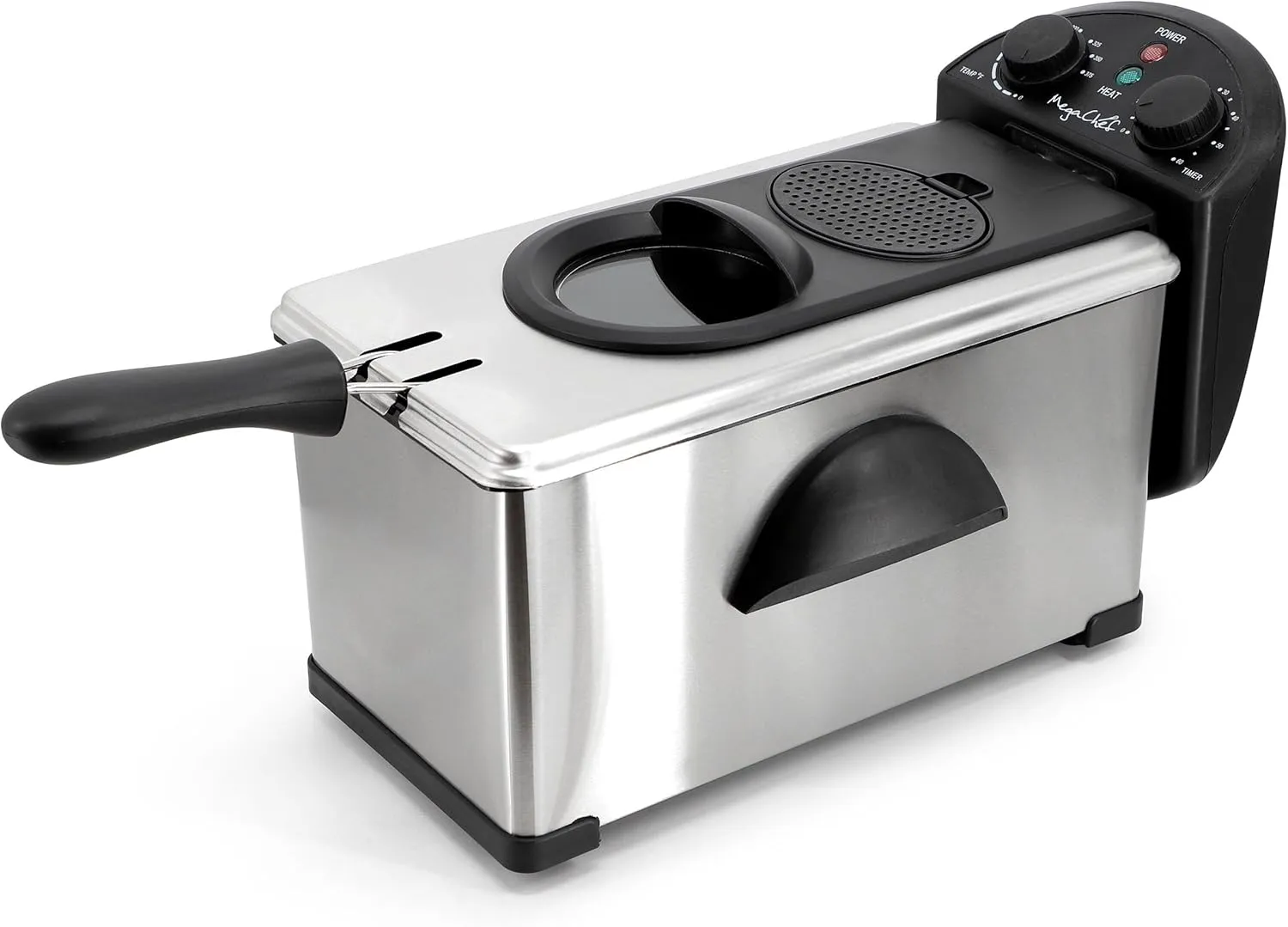 MegaChef Electric Oil Deep Fryer with Adjustable Temperature Control and Timer (3.17 Quart)