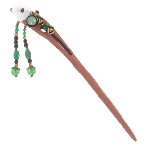 Mikinona Womens Wooden Hair Chopsticks Chinese Flower Hair Pins for Long Hair Decorative Accessories for Parties Cosplay and Special Occasions present for Friends and Family