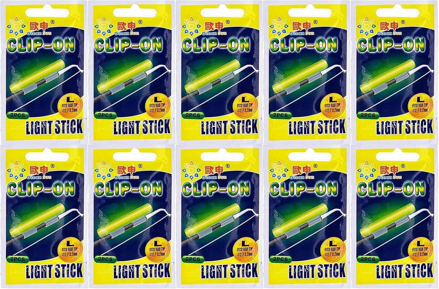 Mini Clip on Light Sticks for Rod Tips - Glow - 20 Pcs - Item #978