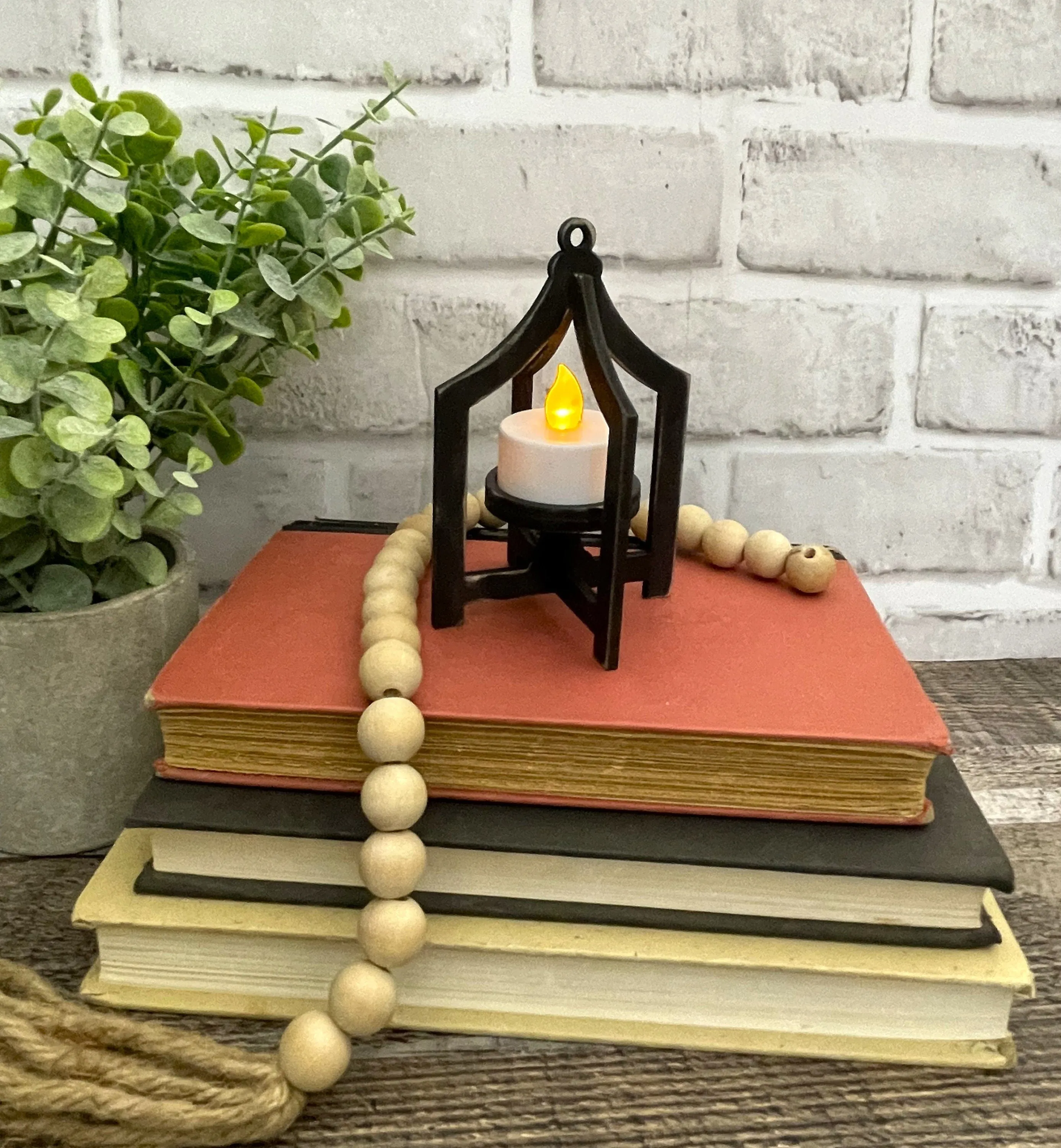 Mini Lanterns, Rustic Farmhouse Lantern - Decor for Shelf