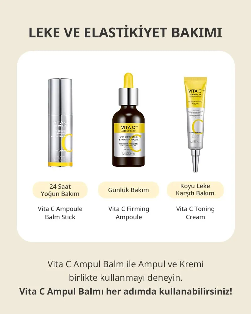 MISSHA Vita C Plus Ampoule Balm Facial Serum Stick - Instant Wrinkle Care and Nourishing Ampoule Balm
