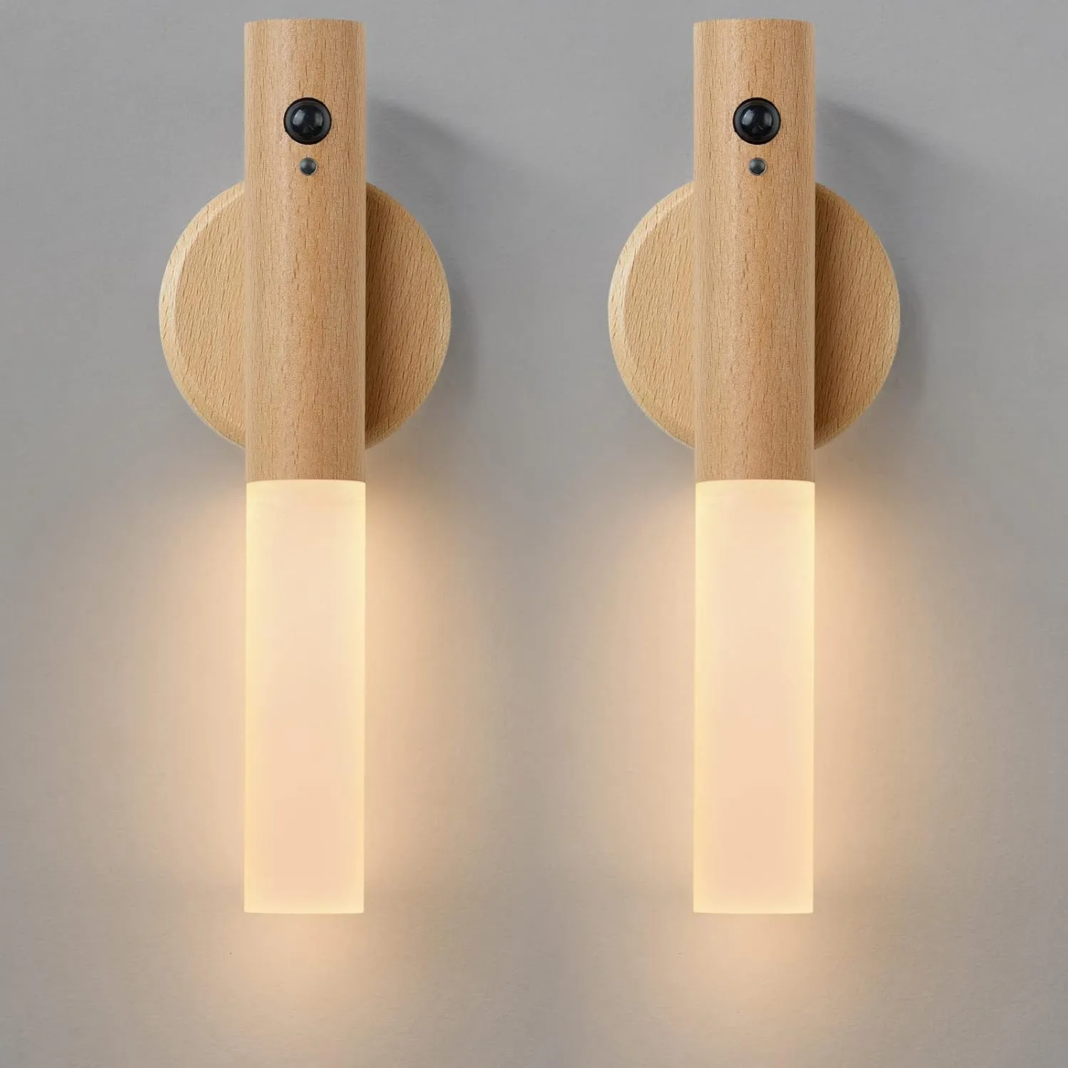 Montford Wall Sconces Set of Two Battery Operated, Motion Sensor Night Light Magnetic Wall Light Rechargeable Wall Sconce, Peel and Stick Sconce Lights for Hallway