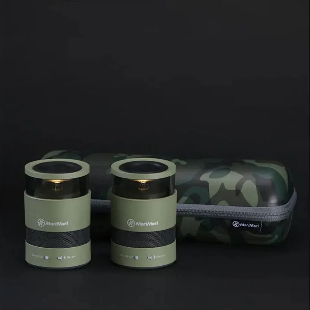 MoriMori W Speaker CAMO FWS-1703-CM モリモリ ブルートゥーススピーカー 2段階調光LEDライト ダブルスピーカー