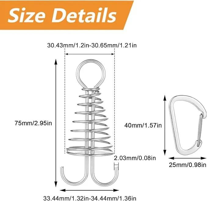 Morobor Deck Anchor Pegs, 10pcs Windproof Aluminium Alloy Fish bone Tent Stakes with Spring Buckle Portable Wind Rope Anchor for Outdoor Camping