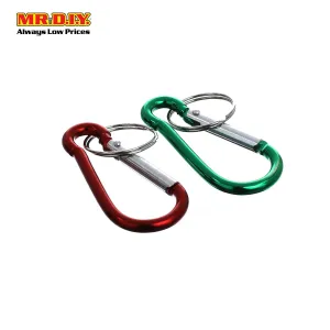 (MR.DIY) Outdoor Activities Buckle Aluminum Carabiner Spring Clip Snap Key Chain Set (2pcs)