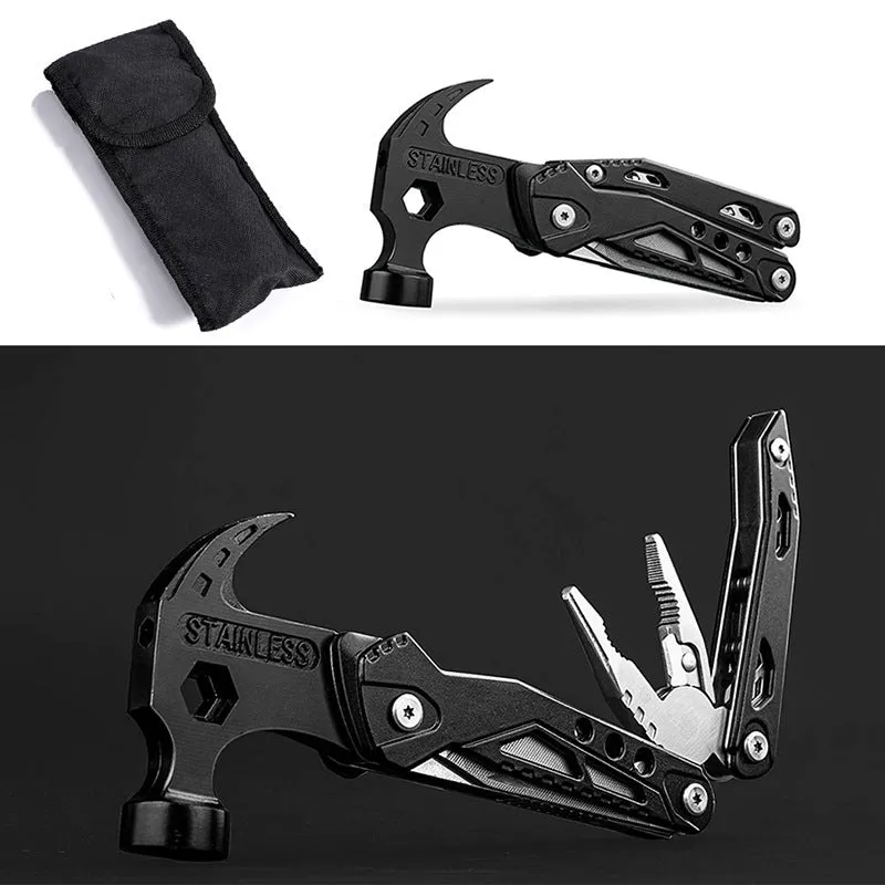 Multi Functional Camping Claw Hammer Outdoor Portable Folding Pliers