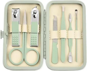 Nail Clippers Set Fingernail Manicure Professional Manicure Pedicure Set Matcha Green 7-Piece Manicure and Enhancement Tool Set Nail Clippers Set Nail Clippers