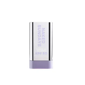 Naked Sundays SPF 50 Clear Glow Sun Stick, Unscented, Universal, Invisible, for Face and Body and all Skin Types, Quick and Easy Sunstick, Broad Spectrum Protection, Travel friendly, 19G