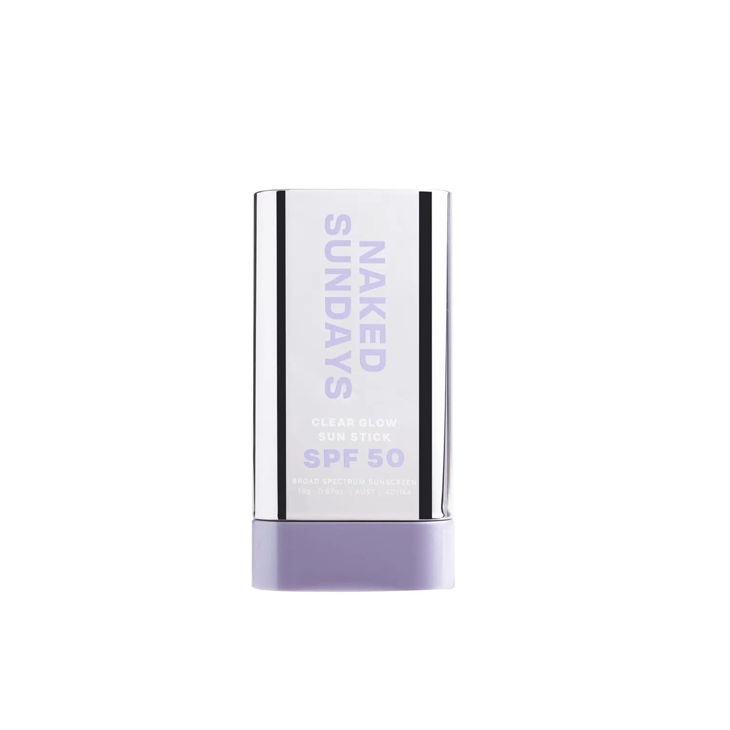 Naked Sundays SPF 50 Clear Glow Sun Stick, Unscented, Universal, Invisible, for Face and Body and all Skin Types, Quick and Easy Sunstick, Broad Spectrum Protection, Travel friendly, 19G