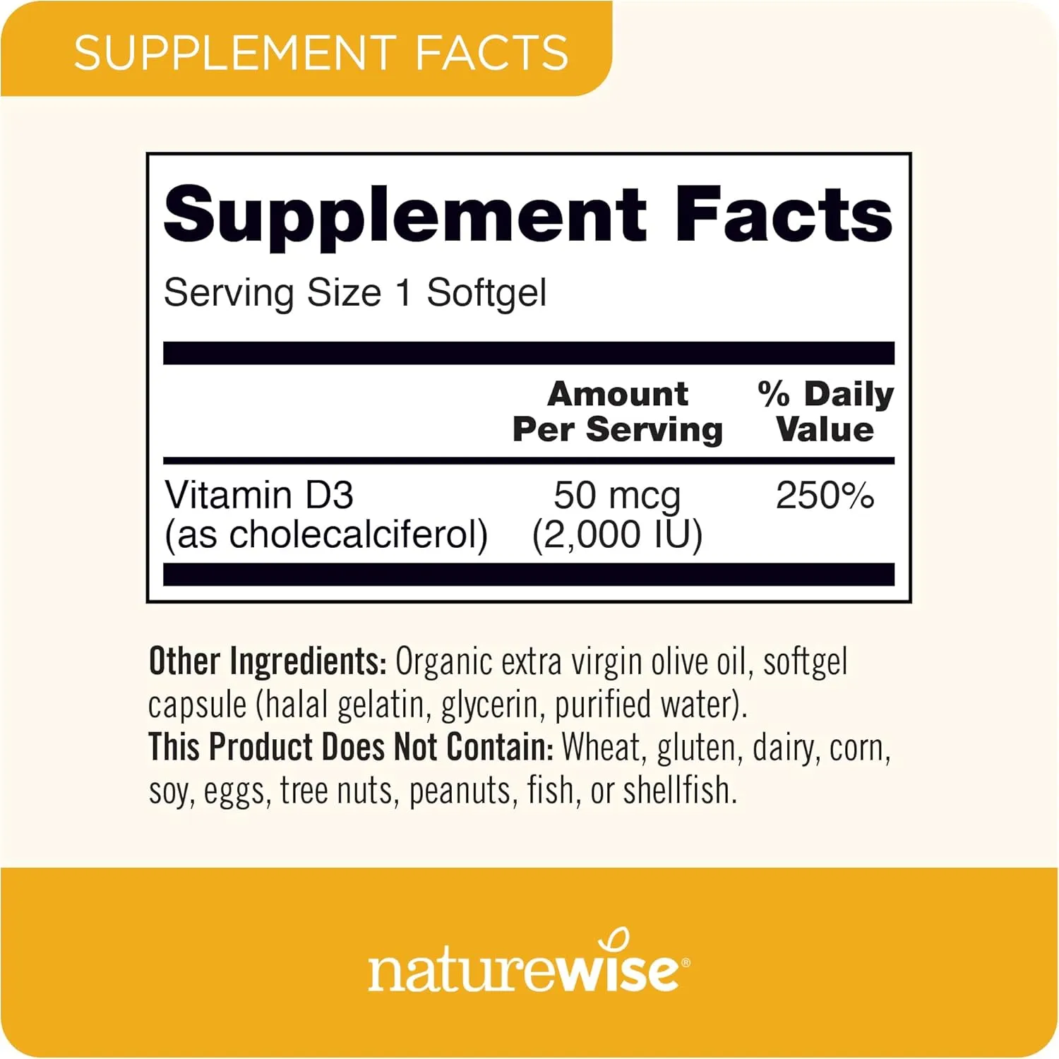 NatureWise Vitamin D3 2000iu (50 mcg) 1-Year Supply for Immune Support, Healthy Muscle Function, and Bone Health - Non-GMO, Gluten Free in Organic Extra Virgin Olive Oil, (Mini Softgel), 360 Count