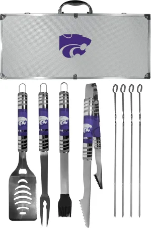 NCAA Siskiyou Sports Fan Shop Kansas State Wildcats Steel Tailgater BBQ Set w/Case 8 piece Gray