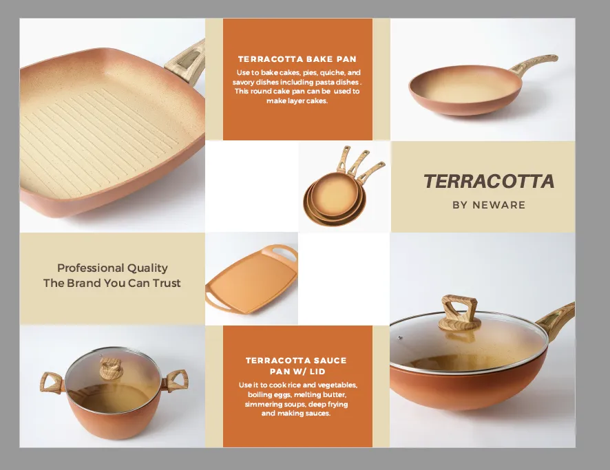 NEWARE Terracotta 6 piece cooking SET/ JUEGO de Bateria de 6 piezas para cocinar