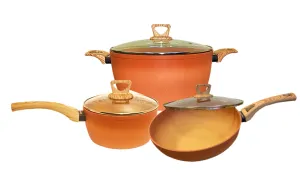 NEWARE Terracotta 6 piece cooking SET/ JUEGO de Bateria de 6 piezas para cocinar