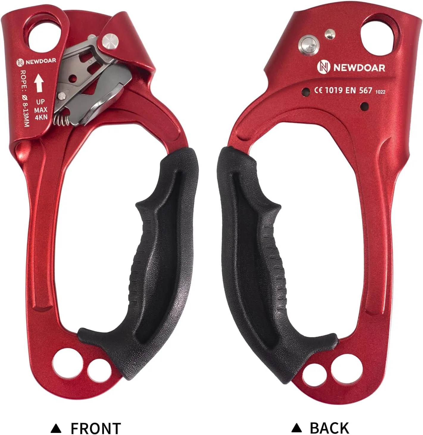 NewDoar UIAA & CE Certified Hand Ascender Rock Climbing Tree Arborist Rappelling Gear Equipment Rope Clamp for 8~13MM Rope