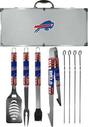 NFL Siskiyou Sports Fan Shop Buffalo Bills Steel Tailgater BBQ Set w/Case 8 piece Gray