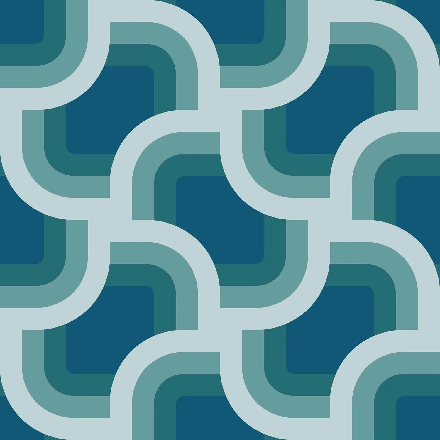 Nicole Miller New York Retro Geo Peacock Blue Peel & Stick Wallpaper
