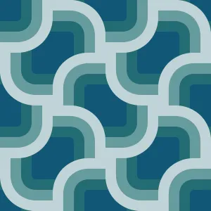 Nicole Miller New York Retro Geo Peacock Blue Peel & Stick Wallpaper