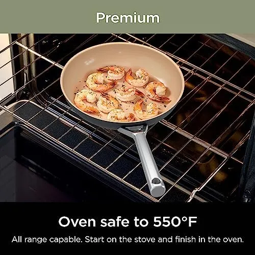 Ninja Pots and Pans Set Non Stick | Extended Life Premium Ceramic Cookware Set | 9-Piece Nonstick | PTFE Free | Oven Safe to 550°F | Induction Compatible | Frying Pan x3 | Cooking Pot x3 | CW99009