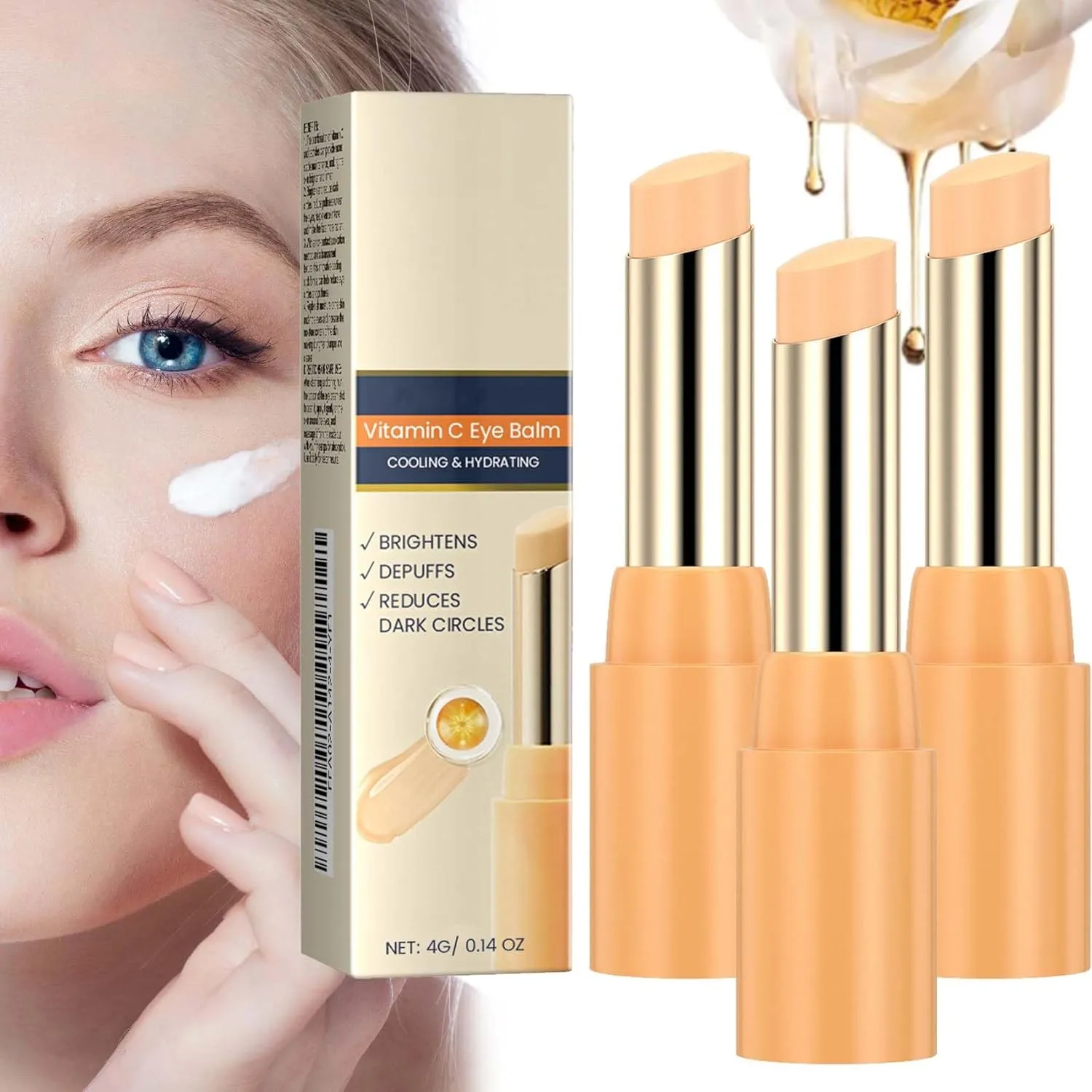 Niptic Under Eye Balm, Niptic Balm Erases Eye balm, Niptics Revive Your Under Eyes in One Swipe, Vegan Hydrating Gel Stick (3PCS)