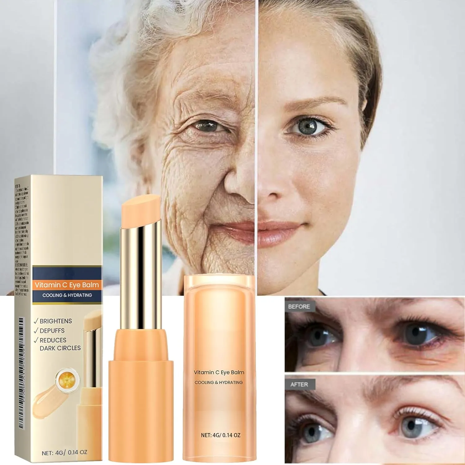 Niptic Under Eye Balm, Niptic Balm Erases Eye balm, Niptics Revive Your Under Eyes in One Swipe, Vegan Hydrating Gel Stick (3PCS)