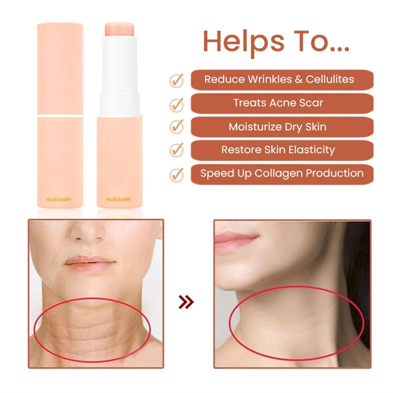 Niptic Under Eye Balm, Wrinkle Collagen Moisture Balm, Multi Moisture balm Stick, Moisturizing for Face Body, Anti Wrinkle Elastic Stick (1pcs)
