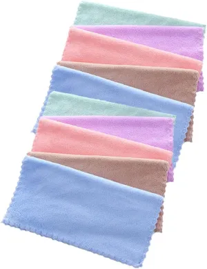 NOLITOY 10pcs Makeup Remover Towels Soft Facial Cleansing Cloths Square Face Towels for Women Girls Travel Size Random Colors