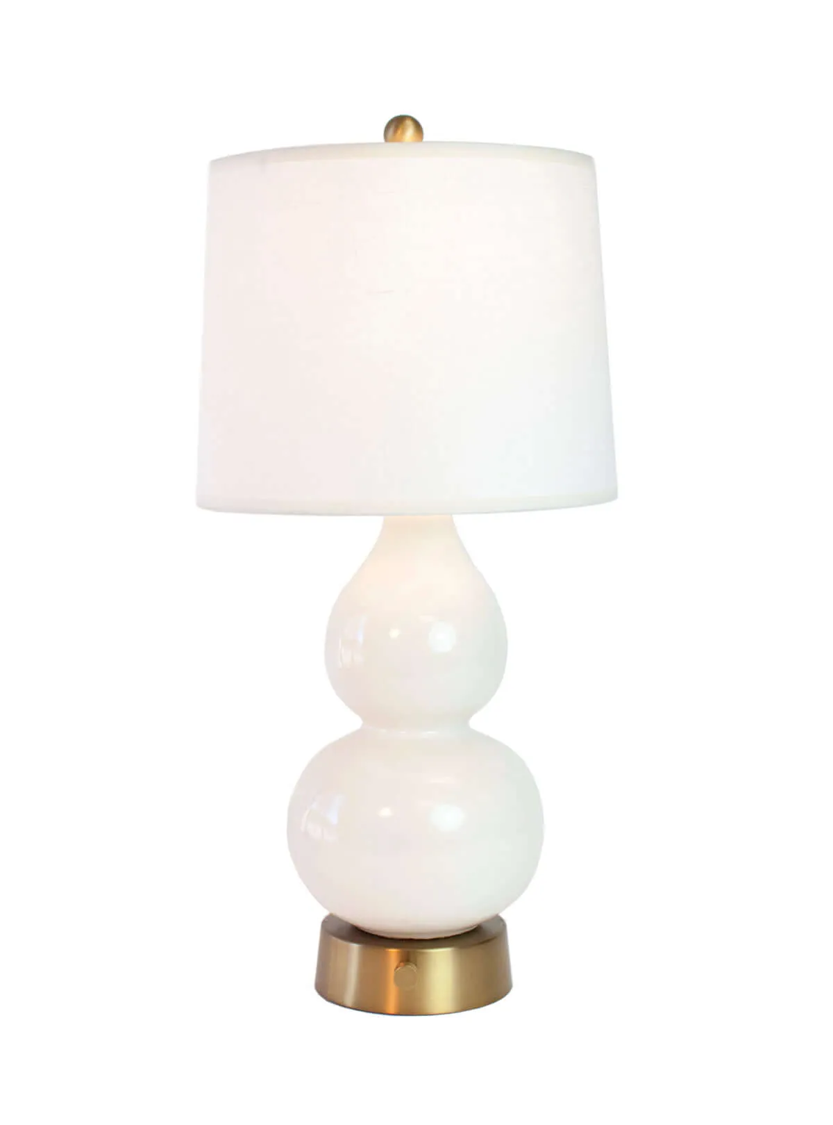 Norma Jean Ivory Ceramic on Brass - Mini Cordless Lamp -  Made in the USA