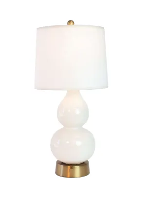 Norma Jean Ivory Ceramic on Brass - Mini Cordless Lamp -  Made in the USA