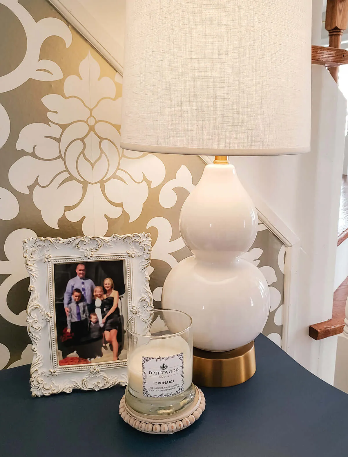 Norma Jean Ivory Ceramic on Brass - Mini Cordless Lamp -  Made in the USA