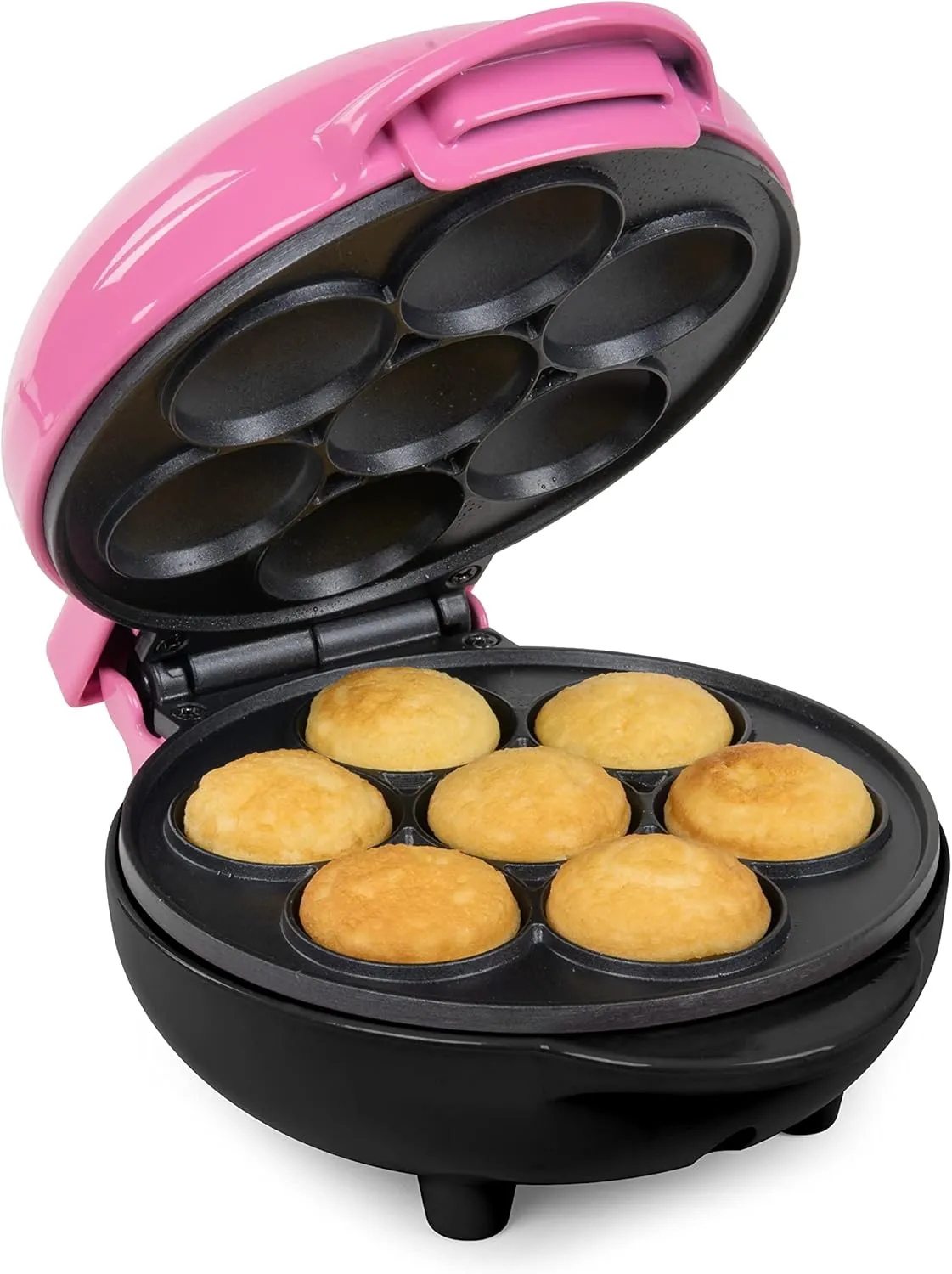 Nostalgia MyMini Cupcake Maker, Compact Size for Dorms, Apartments, Makes 7 Mini Cakes, Non-Stick Surface, Easy-To-Clean, Perfect for Dessert, Breakfast, or Snacks, Keto Friendly, Pink