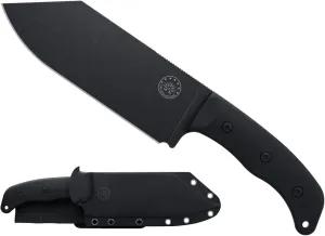 Off-Grid Knives - Grizzly V2 Camp Kitchen Chef Knife with Sandvik 14C28N Stainless Steel, Kydex Sheath and Belt Clip, G10 Scales, BBQ, Camping & Home Kitchen Use (Blackout)