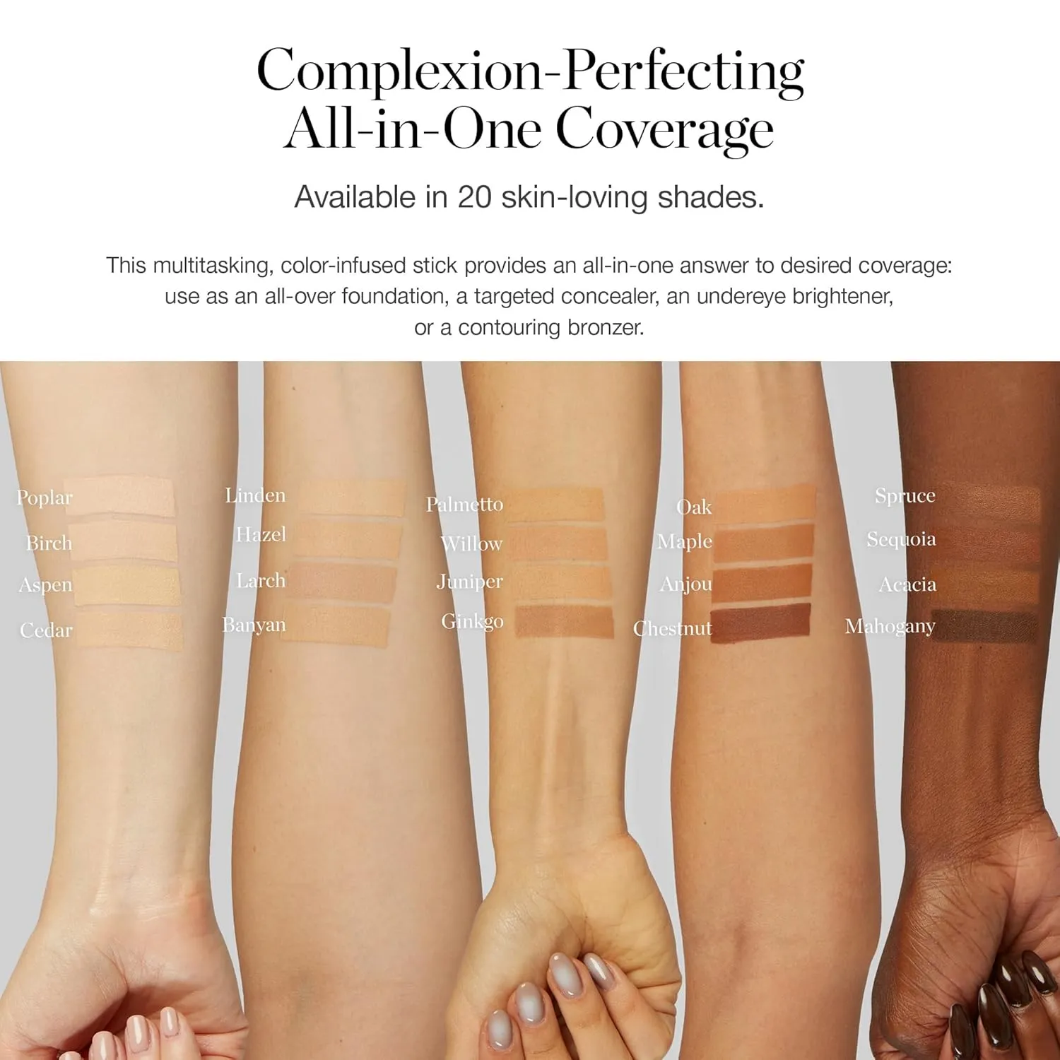 Ogee Sculpted Complexion Foundation Stick (Larch 2.25C - Light Medium, Beige Undertones) Full Coverage Foundation Makeup - Instantly Balance & Even Complexion - 70% Organic Ingredients