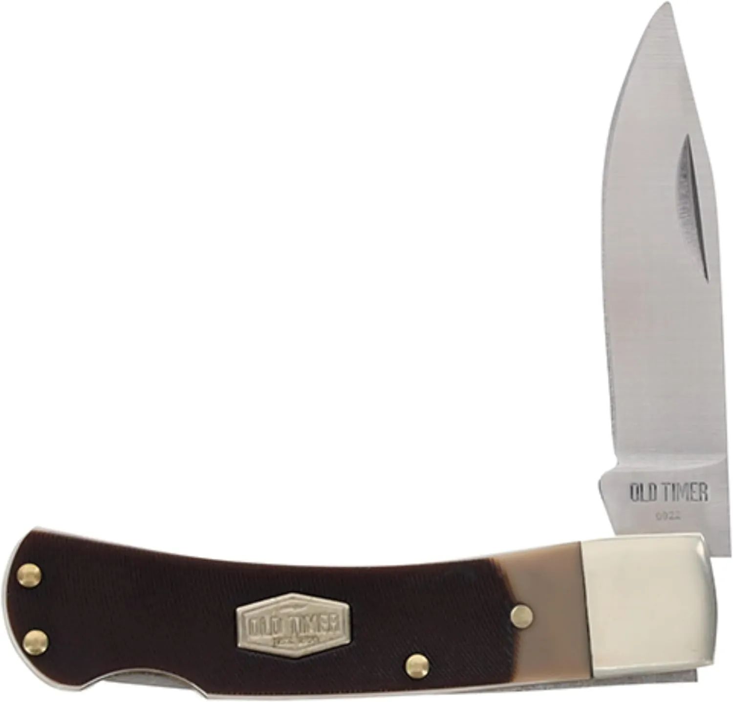 Old Timer 3OT Bearhead Traditional Lockback Pocket Knife with 2.2in High Carbon Stainless Steel Blade, Sawcut Handle, and Convenient Small Size for EDC, Whittling, Camping, Hunting, and Outdoors