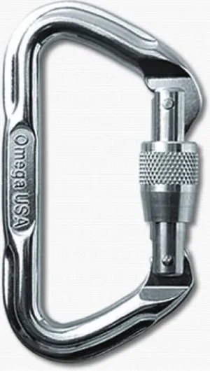 OMEGA Heavy Duty Climbing D locking Carabiner
