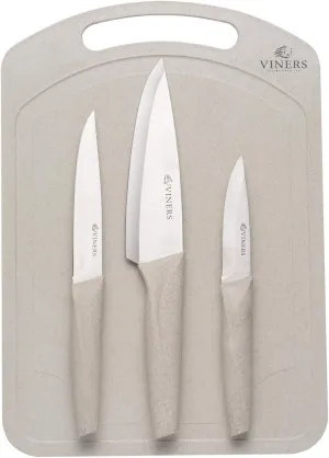 Organic 3pc Knife & Chopping Board Set