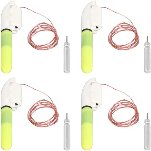 OUKENS 4 Pcs Fishing Glow Sticks, Rod Tip LED Glow Sticks Green Waterproof LED Night Fishing Bite Alarm for Fishing,LED Night Fishing Glow Stick