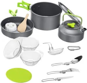 Outdoor Cooking Kit Camping Cookware Set Stove Utensils for Hiking Hunting Backpacking