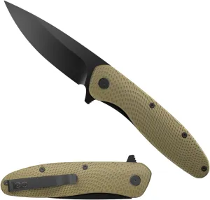 OUTDOOR EDGE - VIDDUX - 3.15" Black Drop Point Coated Steel Blade, Ergonomic Glass Nylon Handle with Liner Lock Great Gift for Men & Women, Deep Carry Clip Pocket Knife Built for Camping & Survival