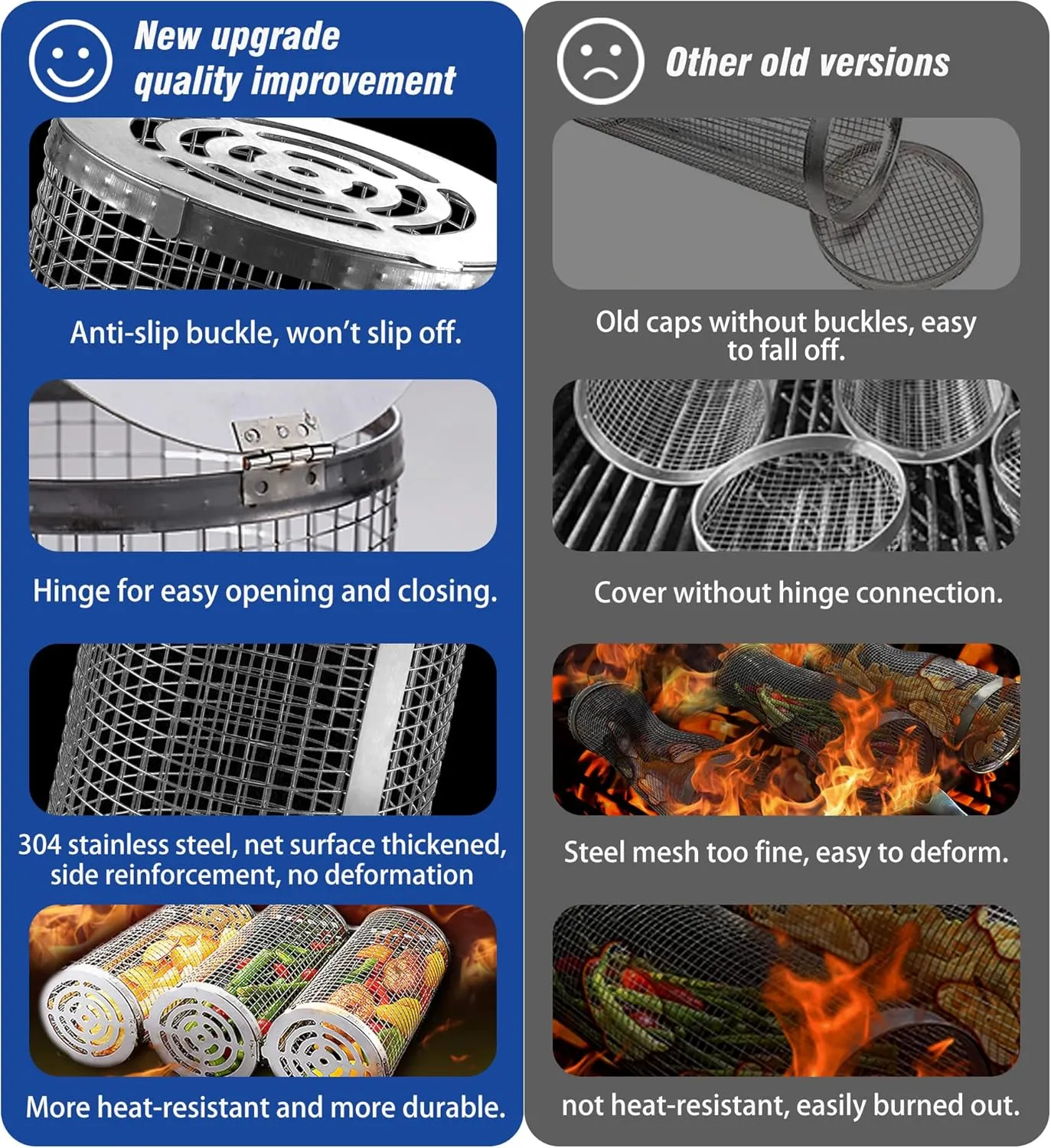 Outdoor Grilling Baskets Grill Bbq Equipment Tools Set Camping Camper Campfire Barbecue Cooking Utensils Kit Picnic Cookware Accessories Necessities Essentials Gear Stuff Must Have Gadget Needs Things