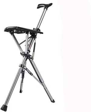 Outdoors Folding Crutch Chair Elderly Rest Hand Stool Light Multifunctional Non Slip Portable Stools Beach Camping Chair (Color : D)