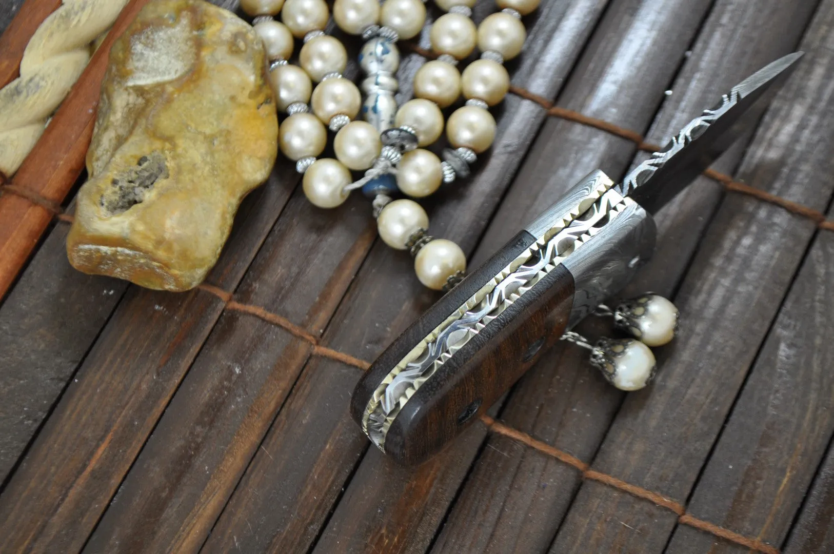 Outstanding Value - Handmade Small Damascus Pocket Knife - Legal to carry