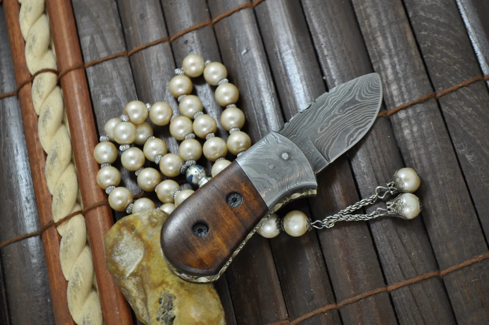 Outstanding Value - Handmade Small Damascus Pocket Knife - Legal to carry