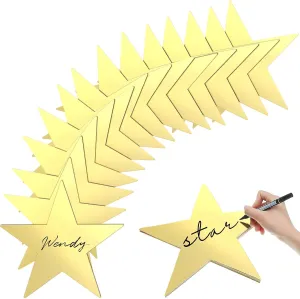 Outus 48 Pieces 11 Inch Large Gold Stars Cutouts Gold Stars Decoration Double Printed Paper Stars for Wedding Bulletin Board Decoration Classroom Wall Party Decoration Graduation Party Decoration