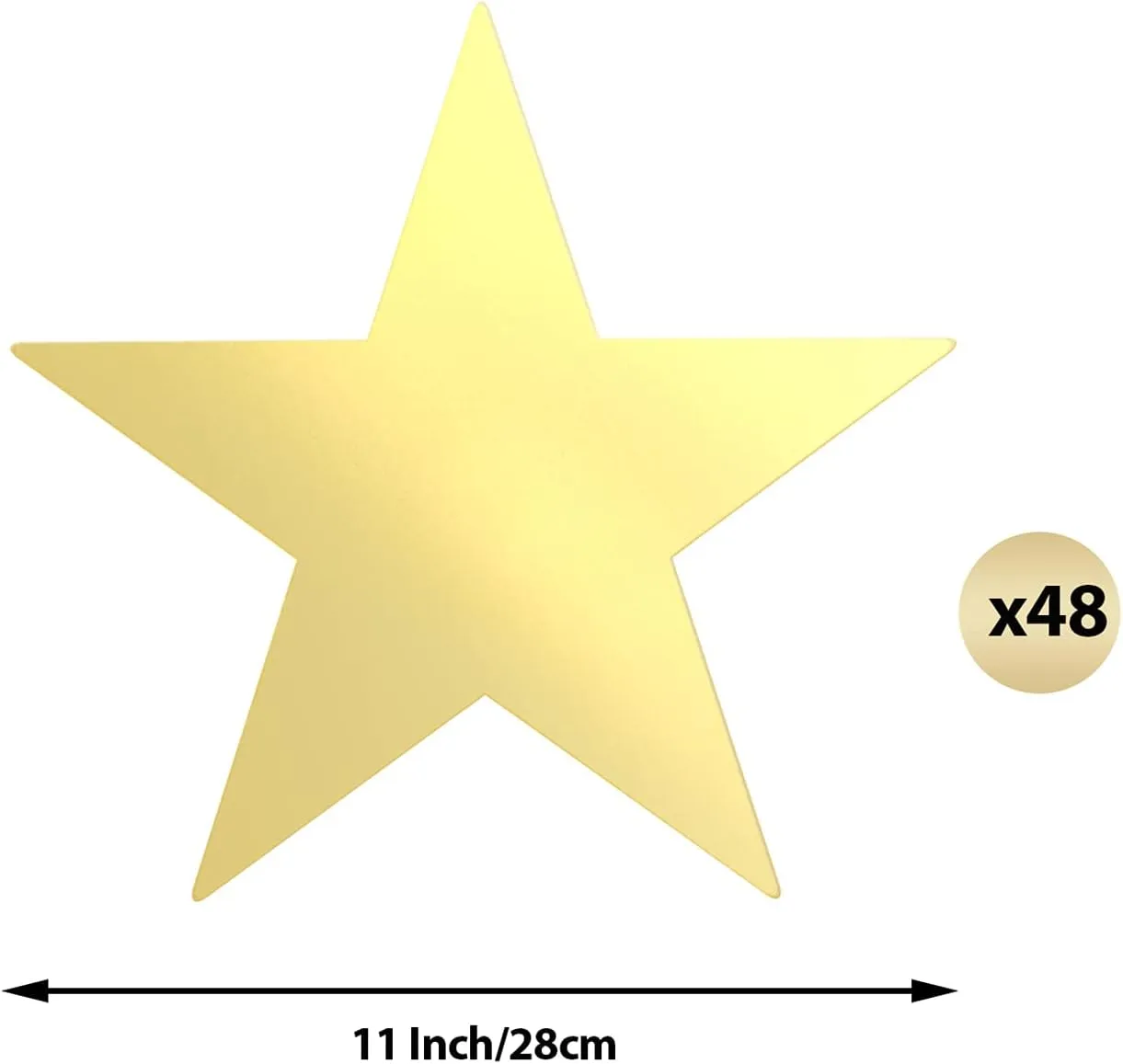 Outus 48 Pieces 11 Inch Large Gold Stars Cutouts Gold Stars Decoration Double Printed Paper Stars for Wedding Bulletin Board Decoration Classroom Wall Party Decoration Graduation Party Decoration