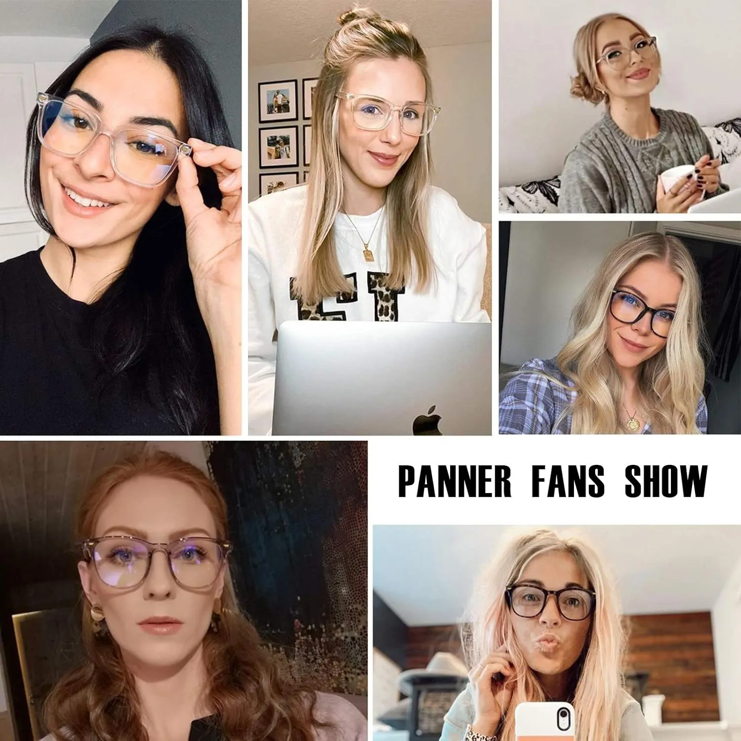 PANNER Oversized Square Blue Light Blocking Glasses for Women Men Anti Glare Reduce Eyestrain Computer Glasses